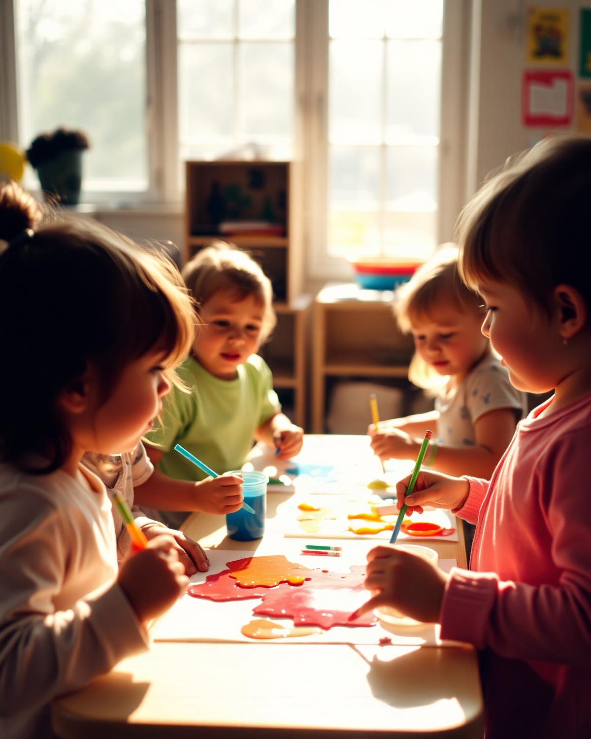 Children painting at Peakview